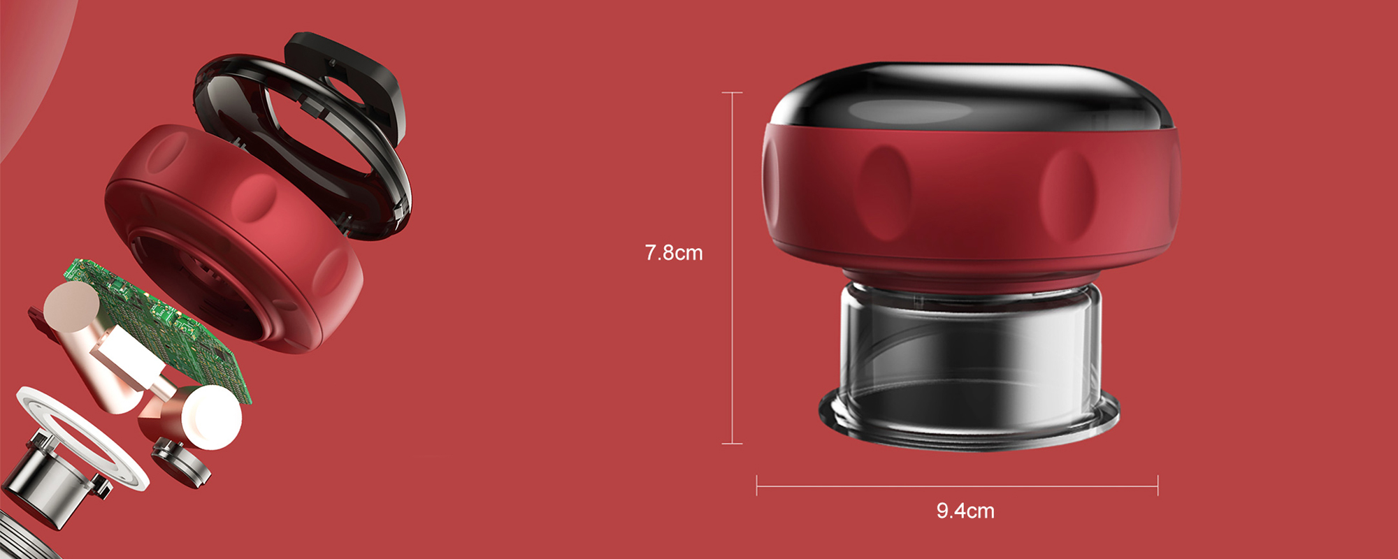 Humanas BB01 electronic Chinese cupping device red Fdirect.eu B2B